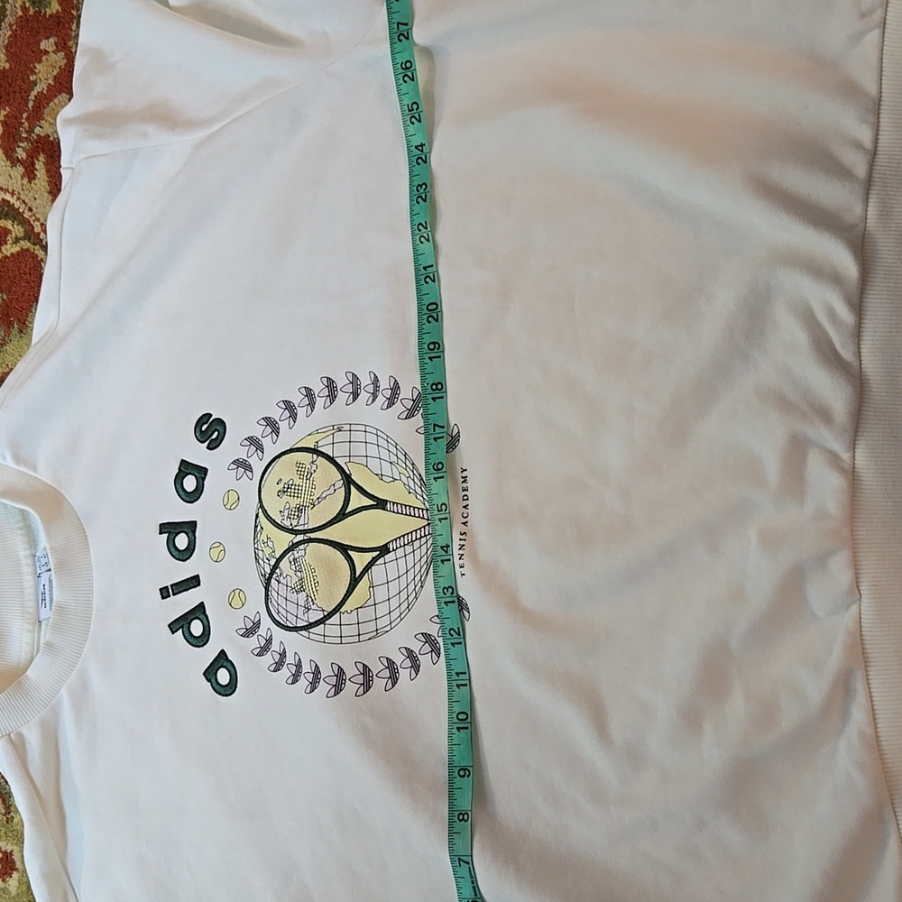 Adidas Overaized Tennis Academy White Graphic Sweater - Picture 5 of 6
